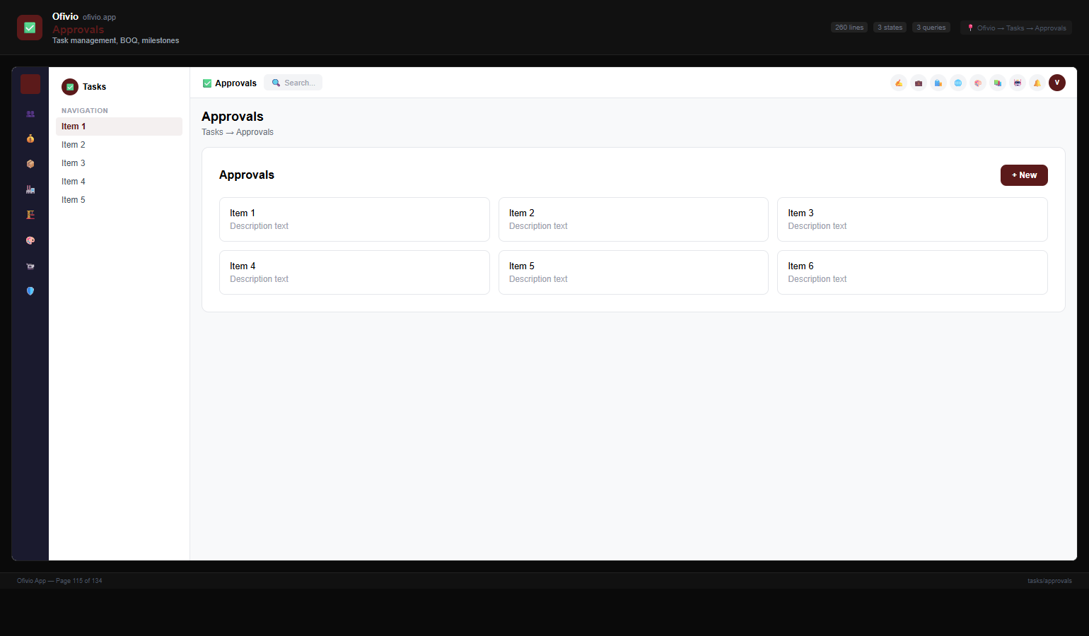 Approvals screen in Ofivio showing pending and decided approval requests